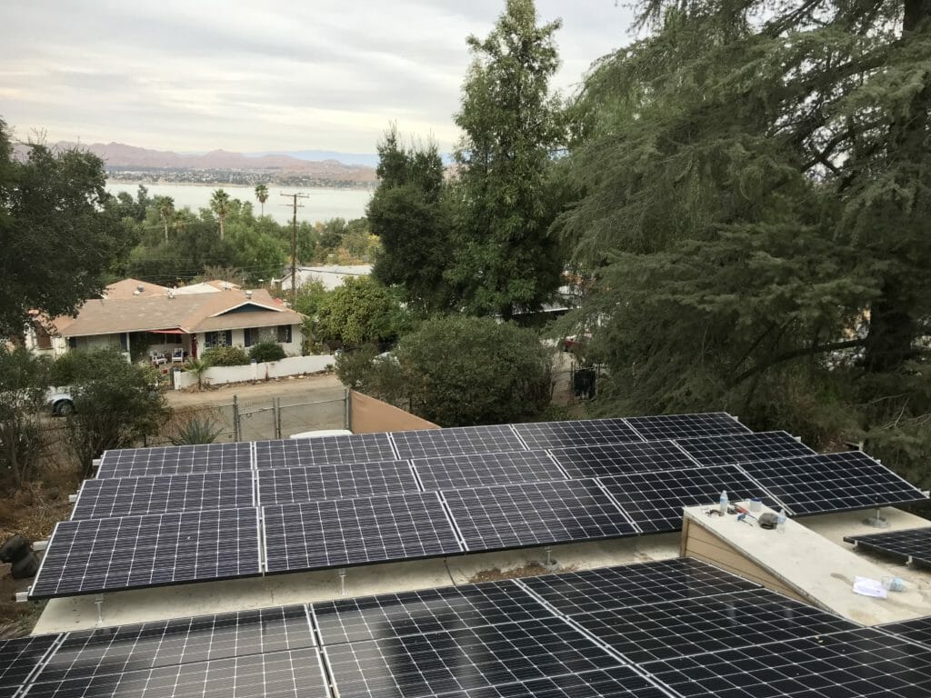 staged solar arrays