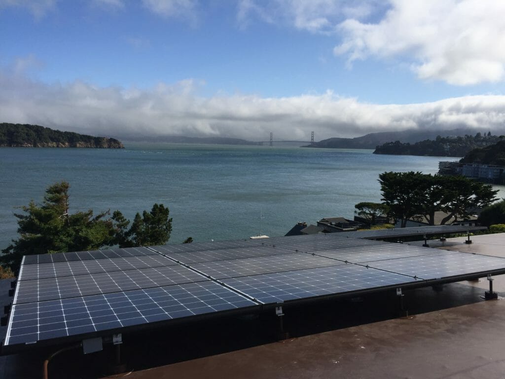 solar array by the San Francisco bay