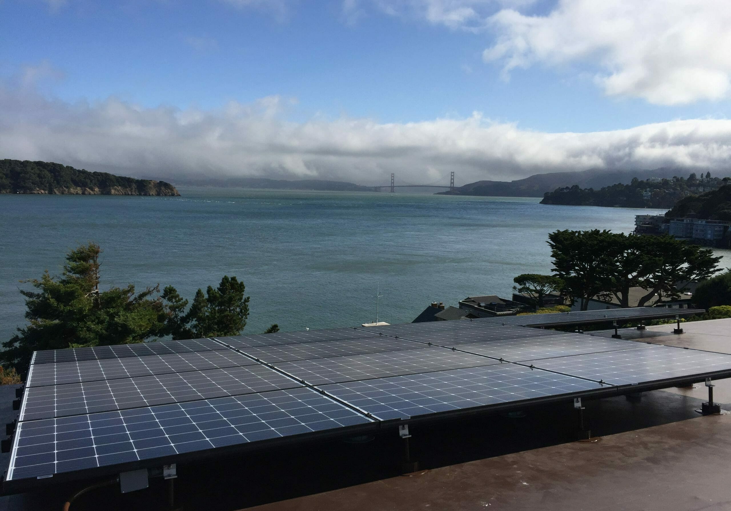 solar array by the San Francisco bay