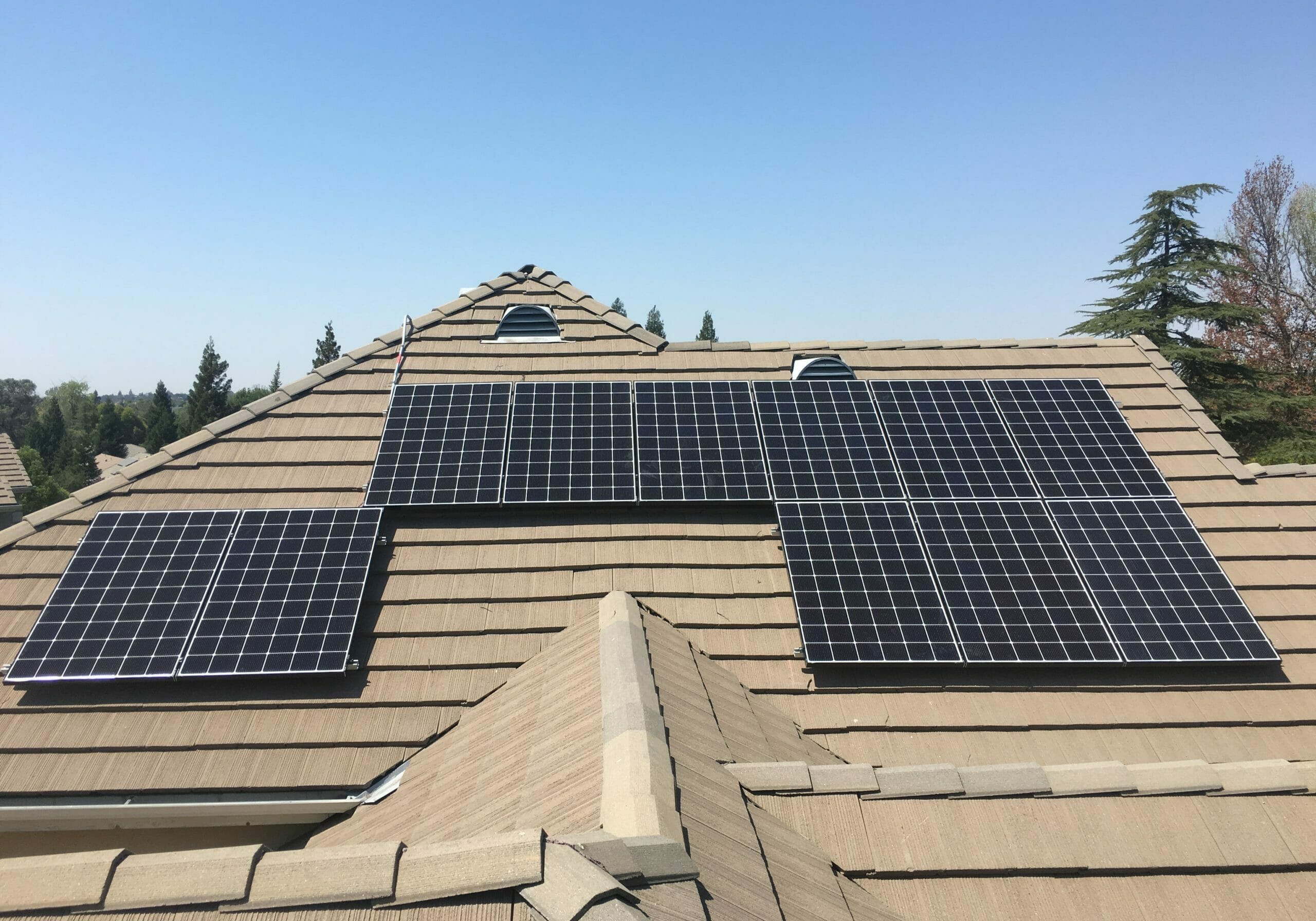 11 solar panels on roof