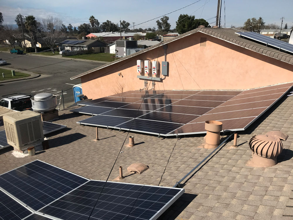 22 solar panels on roof